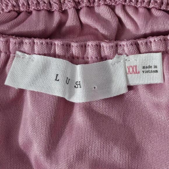 2/$30 NWOT Lush Pink Long Sleeve Square Neck Peasant Crop Blouse Size XXL - Picture 3 of 5